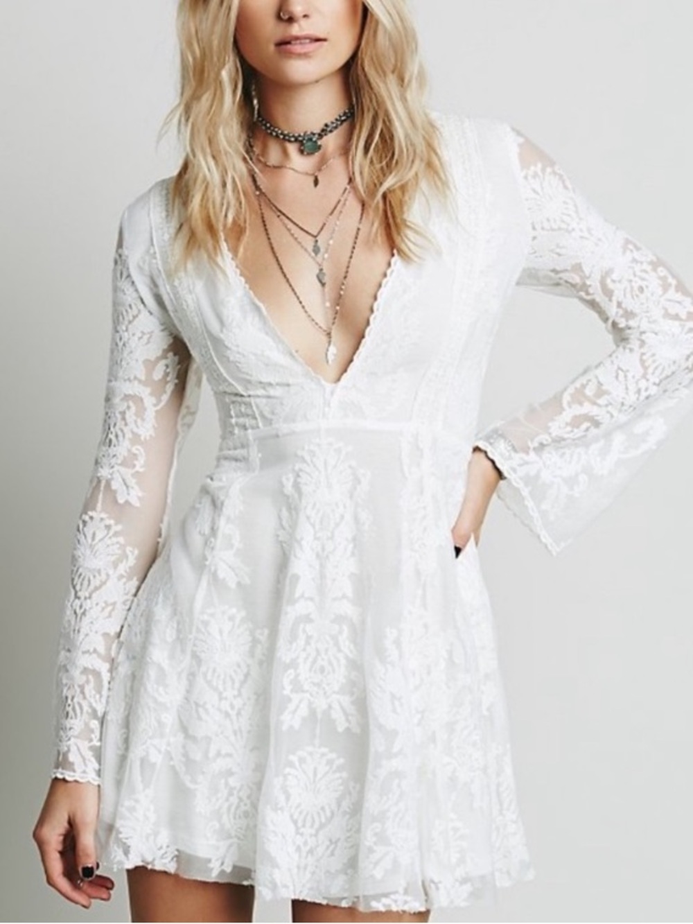 Free People Rein Over Me Ivory Dress